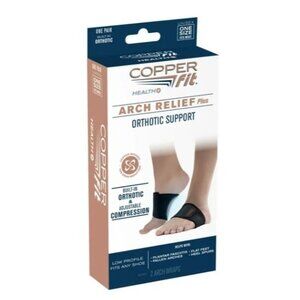 Copper Fit Arch Relief Plus Orthotic Support Adjustible Compression 2 CT